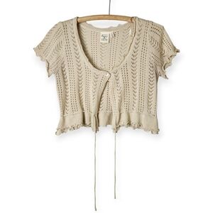 Urban Behavior Short Sleeve Knit Cardigan Sweater Large